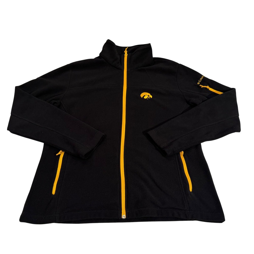 Columbia Iowa Hawkeyes Mens XL Full Zip‎ Fleece Jacket Black Yellow Sportswear